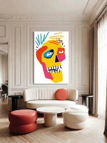 Grinning Crayon Skull 256