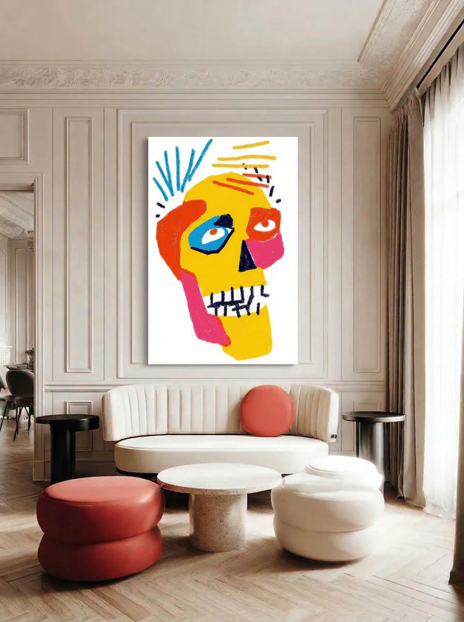 Vivid Mind – Surreal Graphic Pop Skull Wall Art 256
