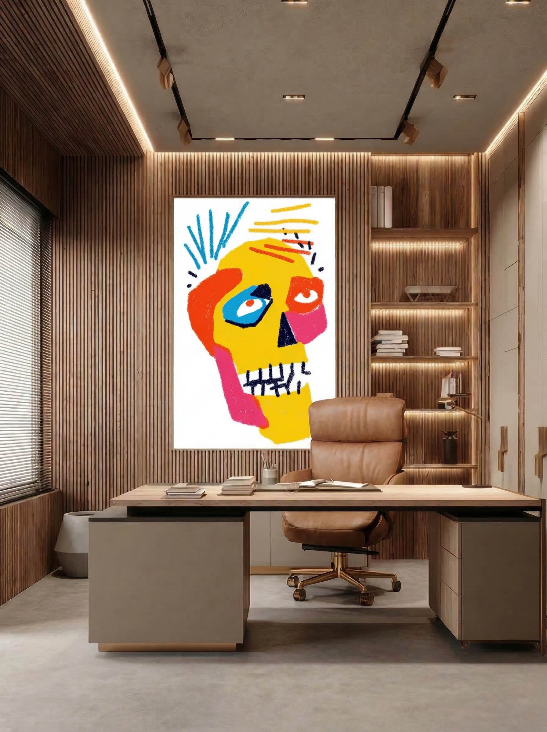 Vivid Mind – Surreal Graphic Pop Skull Wall Art 256