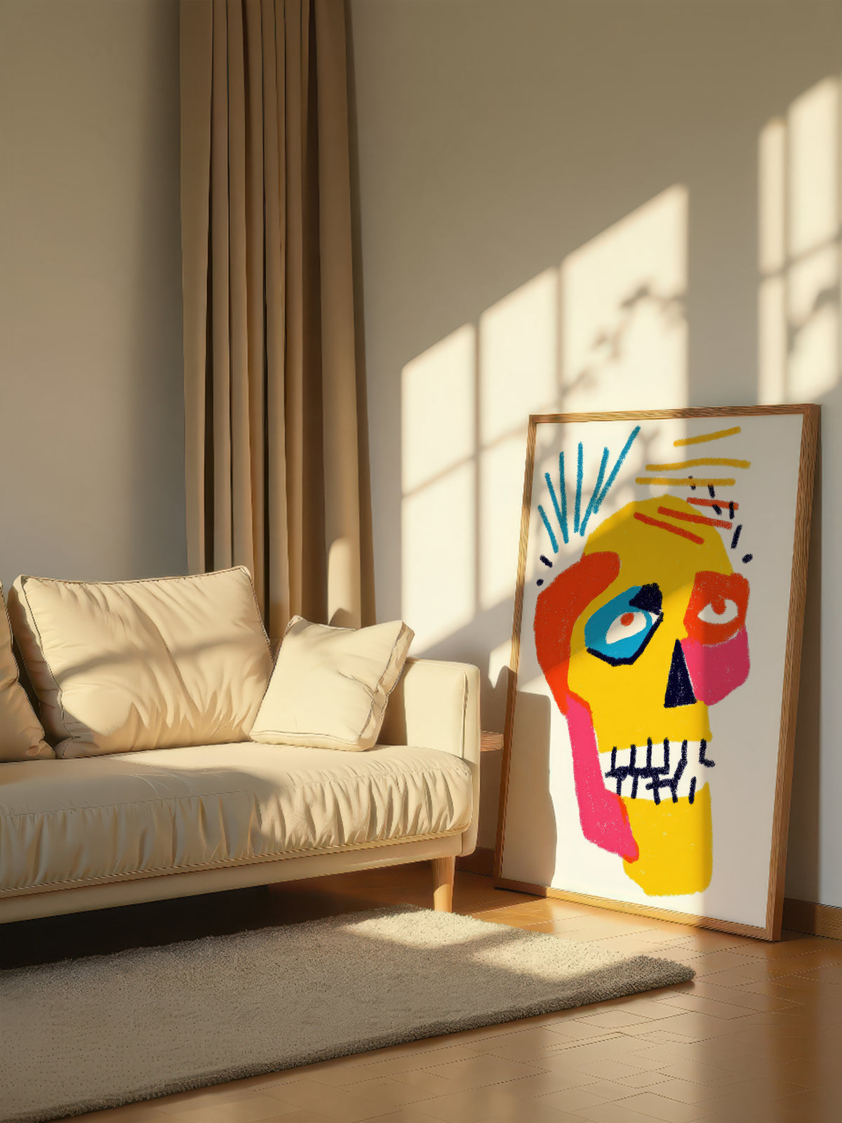 Grinning Crayon Skull 256