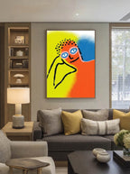 Daylight Dreamer – Surreal Minimalist Crayon Portrait Wall Art 258