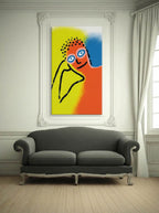 Daylight Dreamer – Surreal Minimalist Crayon Portrait Wall Art 258