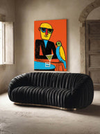 Island Happy Hour – Surreal Tropical Crayon Portrait Wall Art 259