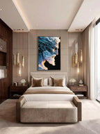 Luminous Profile – Surreal Icy Blue Beard Portrait Wall Art 261