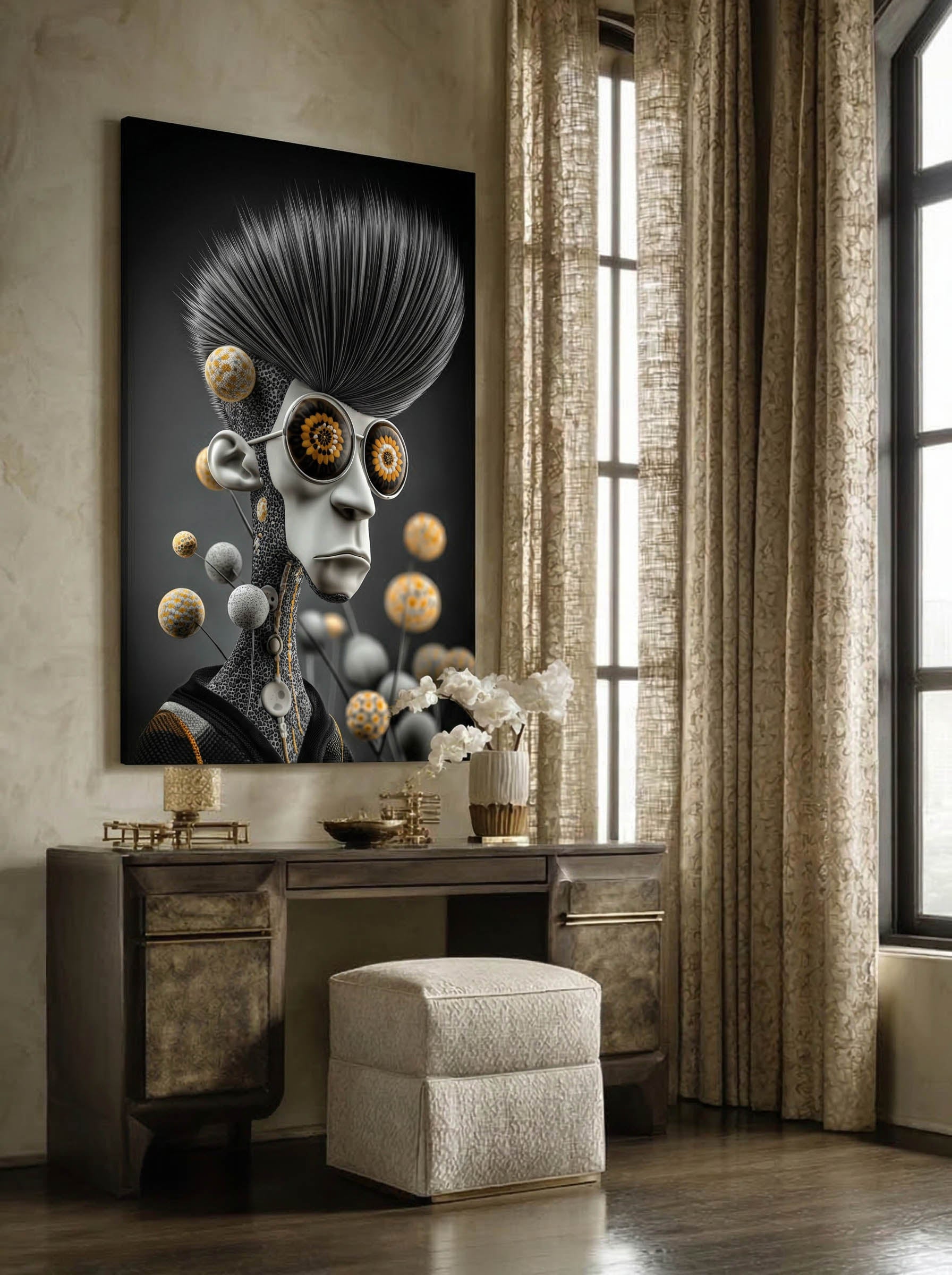 Floral Visionary – Surreal Avant-Garde Fashion Wall Art 263