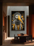 Amber Beak – Surreal Whimsical Bird Portrait Wall Art 264