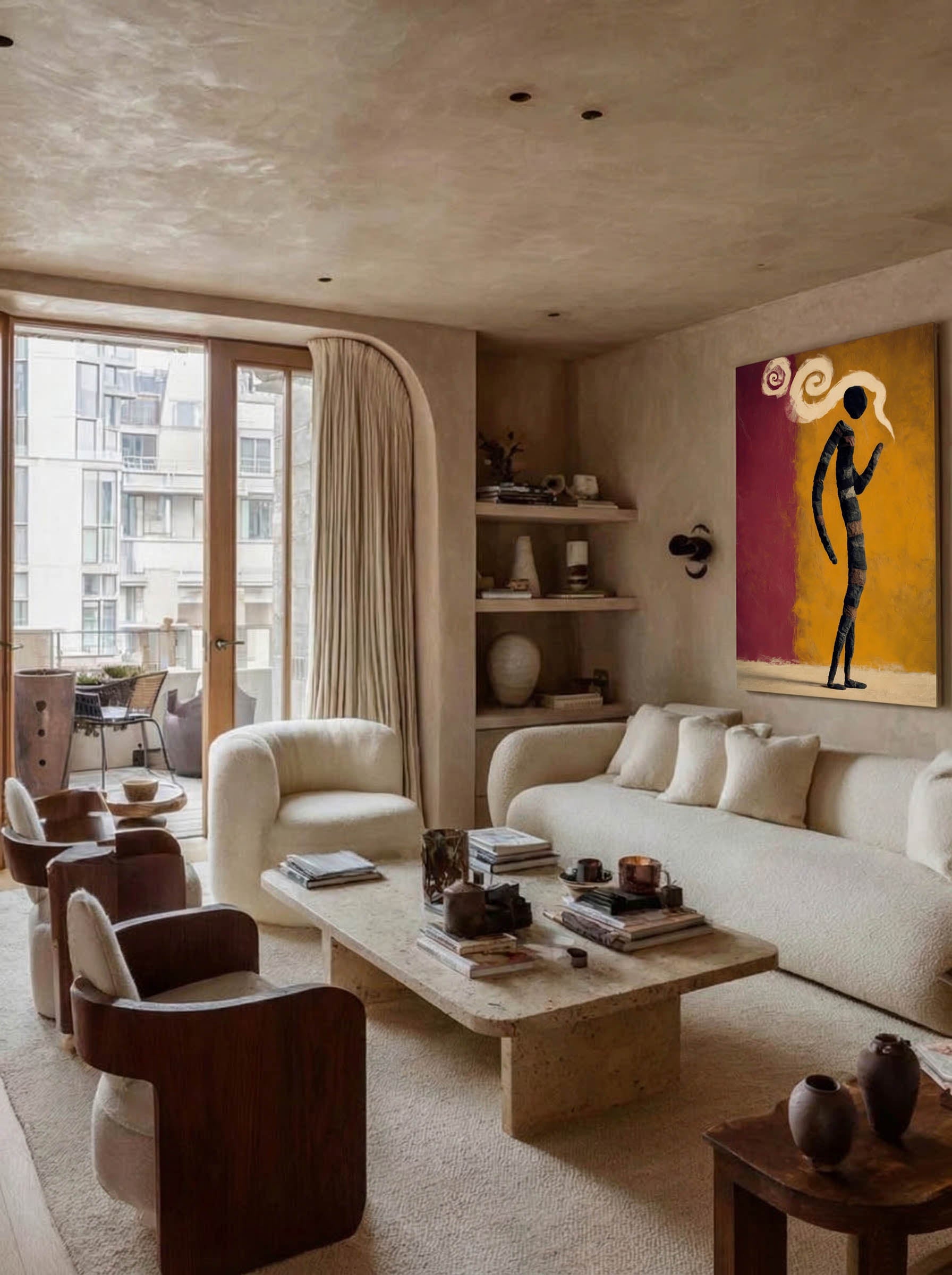 Folk Surrealism – Surreal Naive Folk Figure Wall Art 266