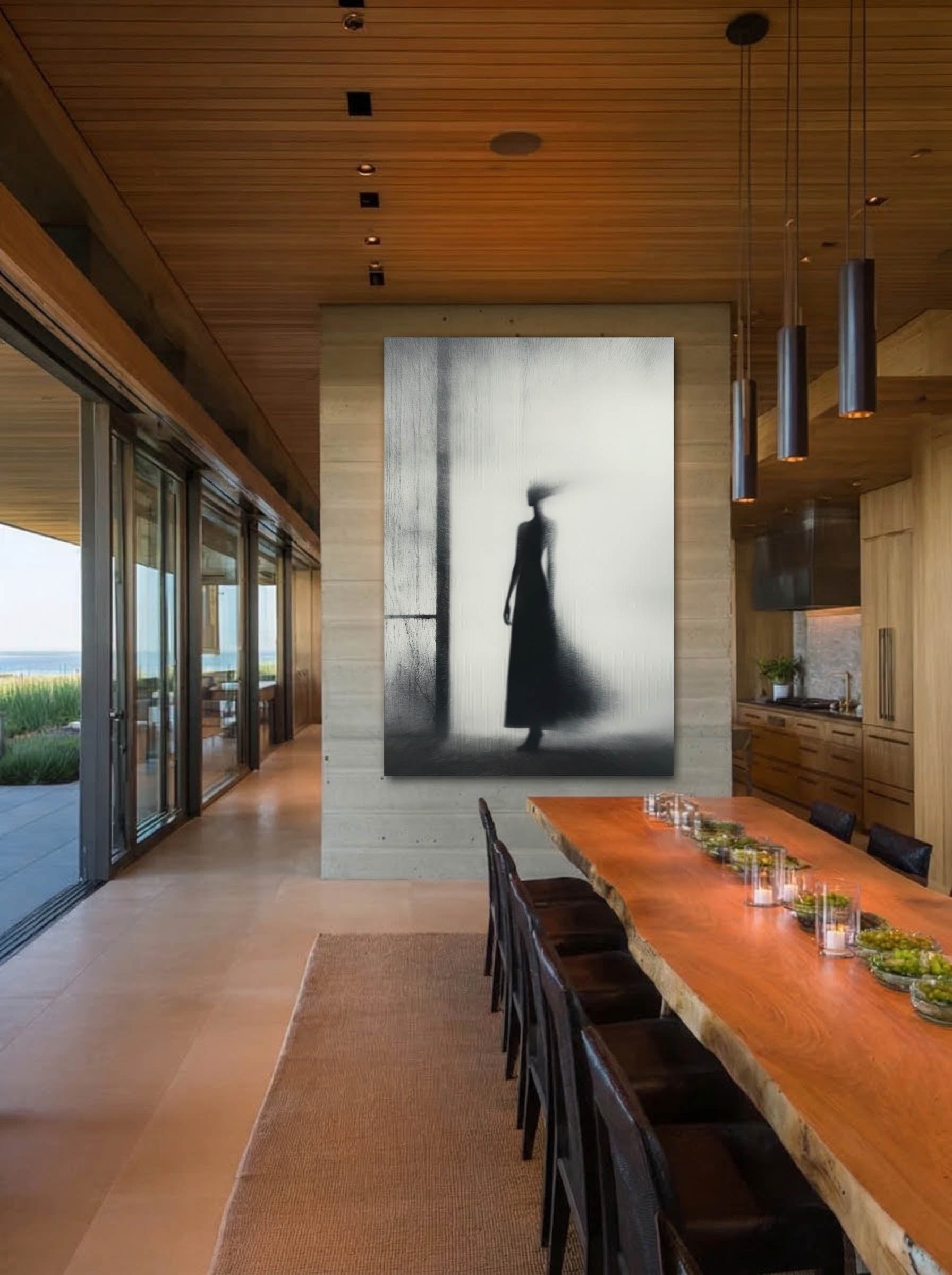 Silent Corridor – Surreal Minimalist Motion Silhouette Wall Art 271