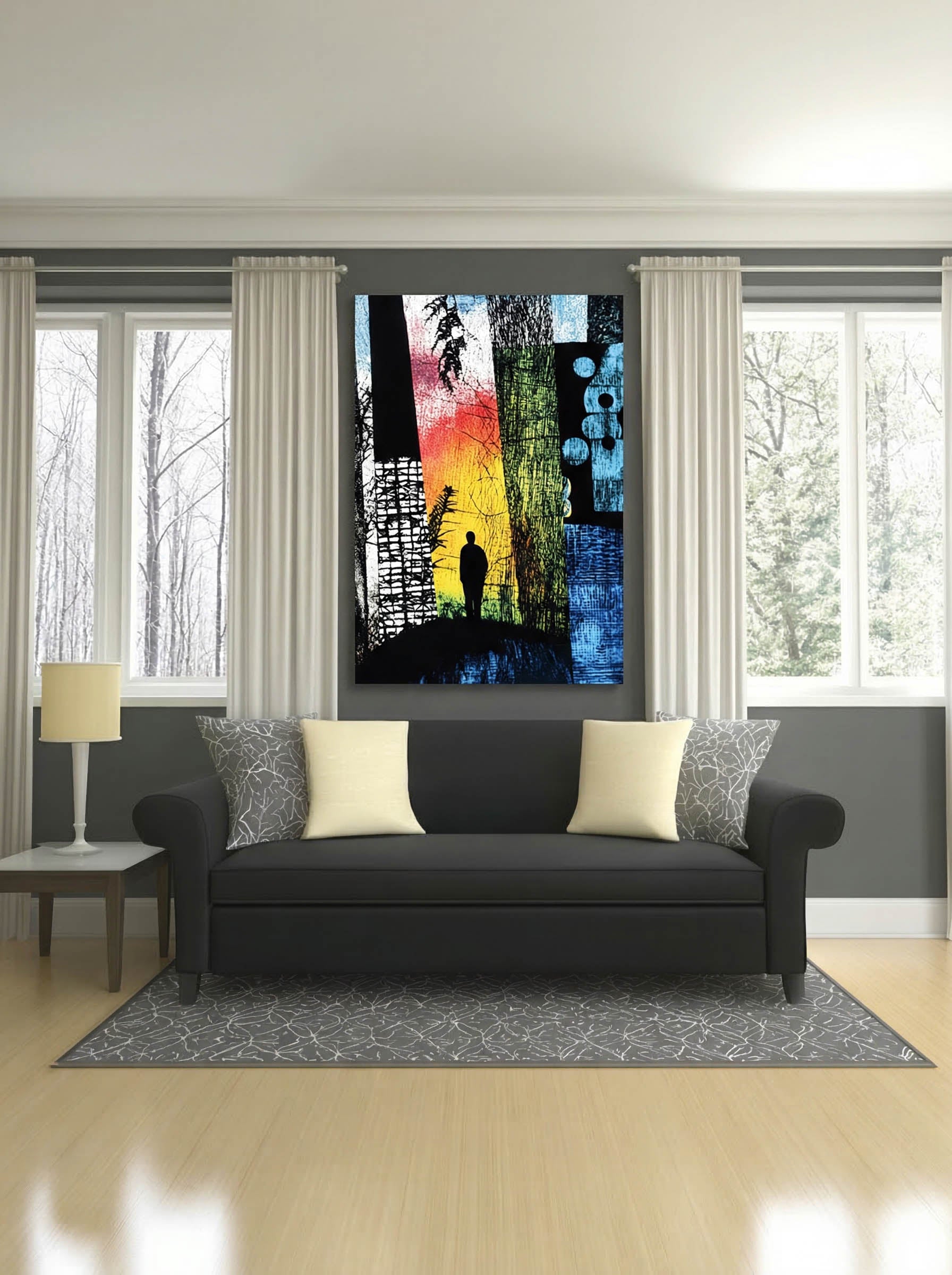 Mixed Media Landscape – Surreal Textured Terrain Wall Art 274