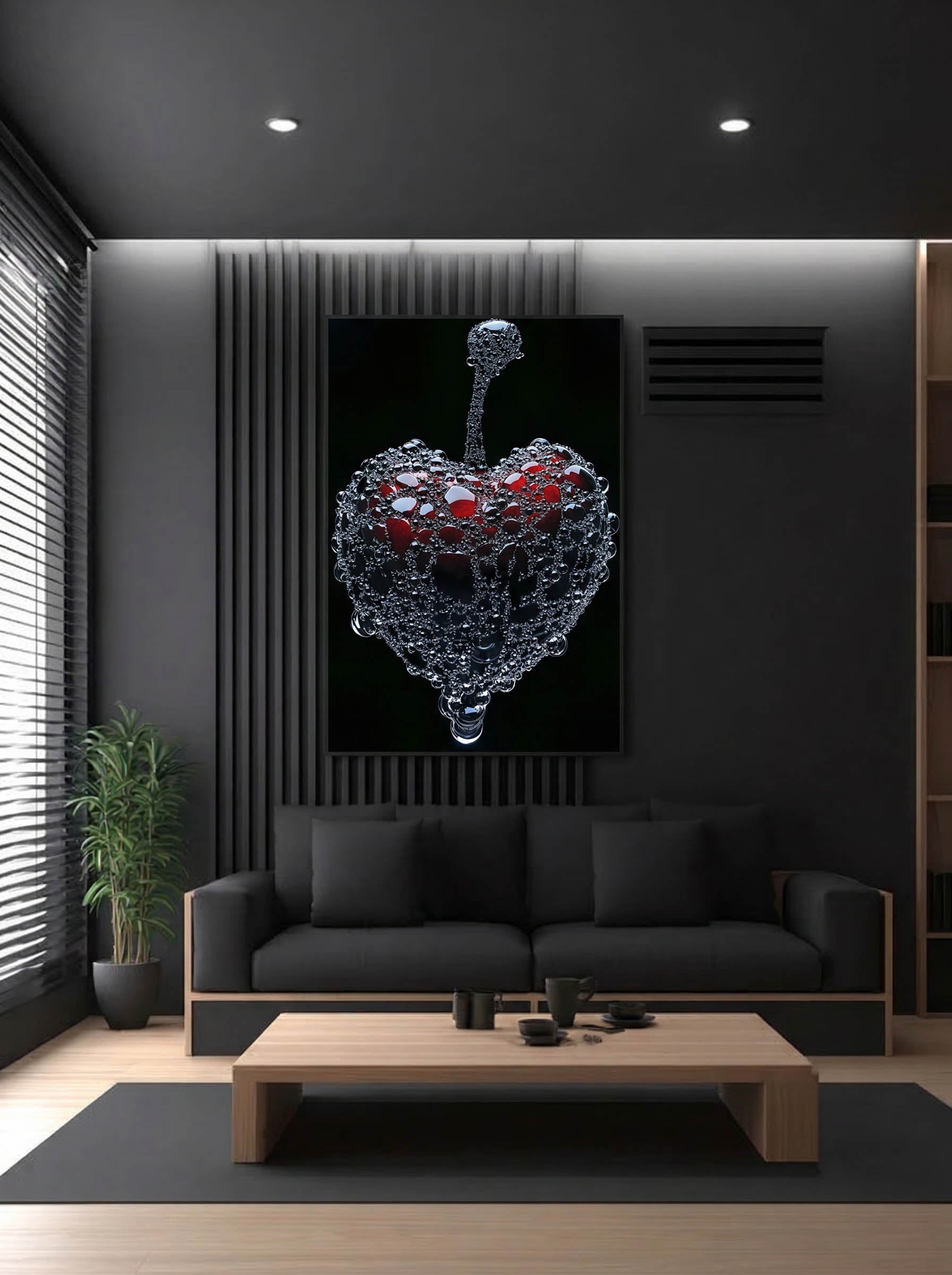 Liquid Heart – Surreal Dark Organic Abstract Wall Art 285 Secondary image