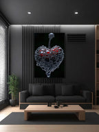 Liquid Heart – Surreal Dark Organic Abstract Wall Art 285