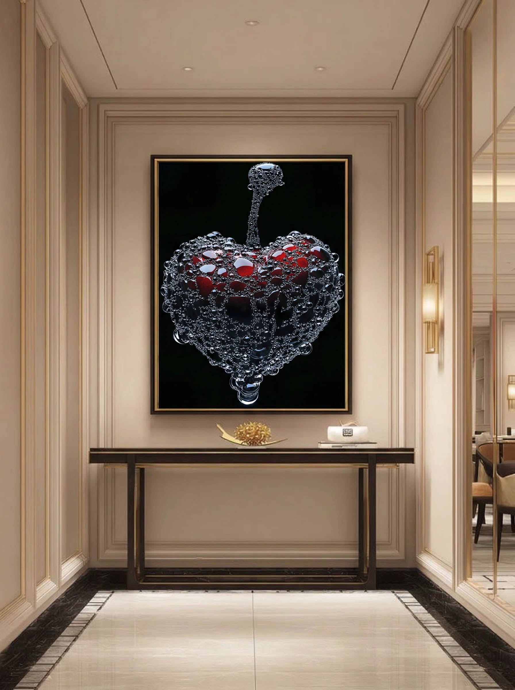 Liquid Heart – Surreal Dark Organic Abstract Wall Art 285
