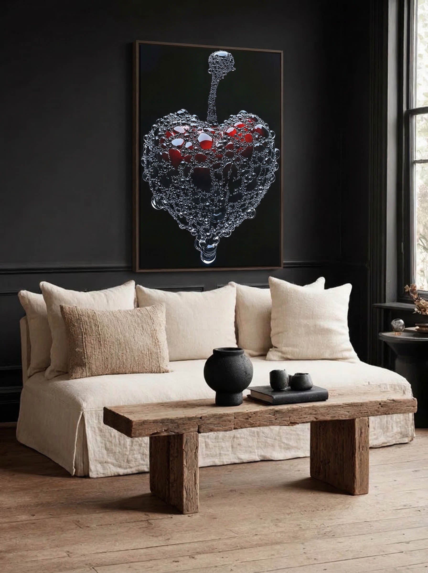 Liquid Heart – Surreal Dark Organic Abstract Wall Art 285