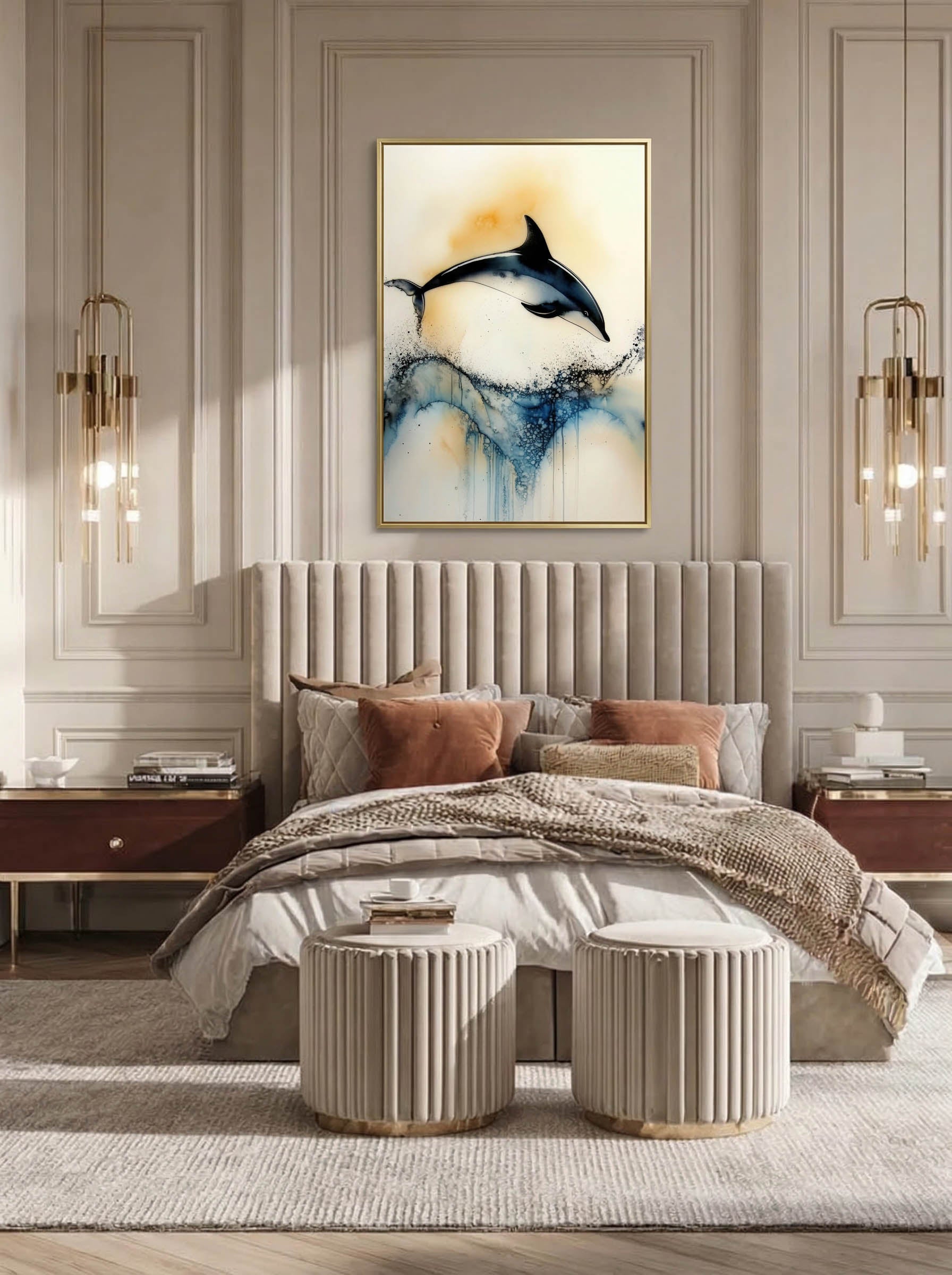 Ocean Leap – Surreal Ink Splash Marine Wildlife Wall Art 294
