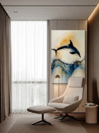 Ocean Leap – Surreal Ink Splash Marine Wildlife Wall Art 294