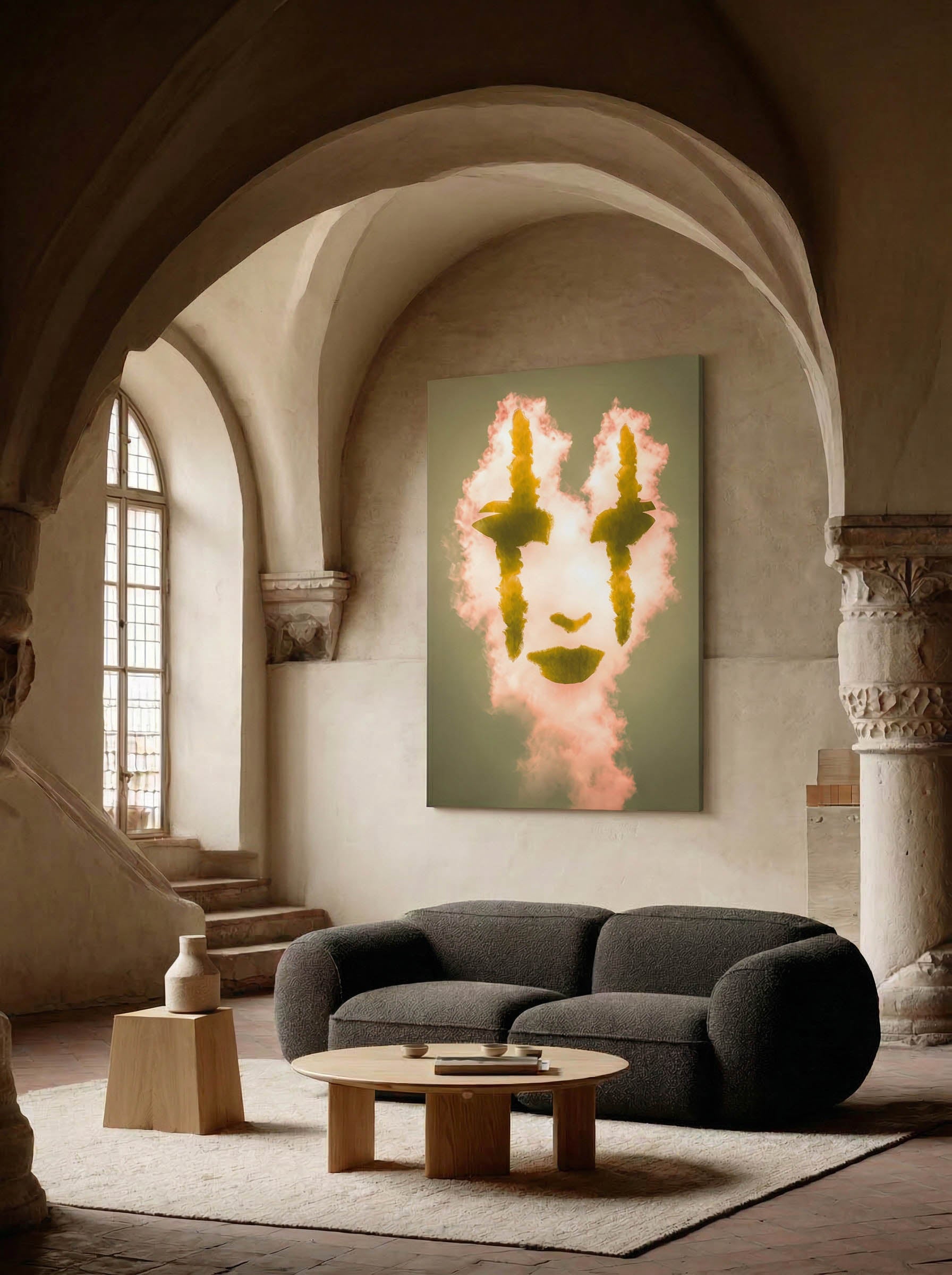Atmospheric Gaze – Surreal Cloud Abstract Face Wall Art 299