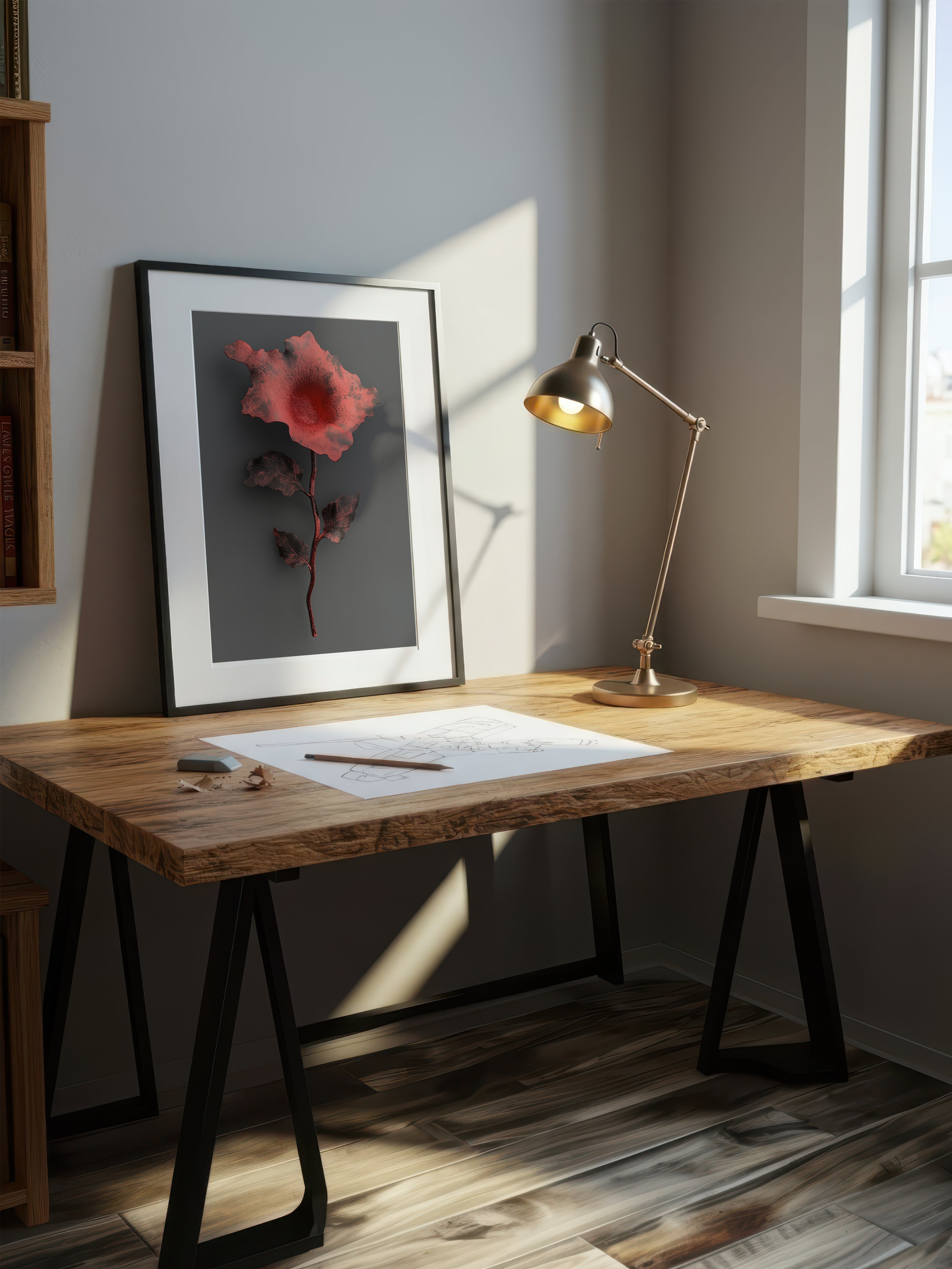 Iron Blossom – Surreal Industrial Botanical Wall Art 470