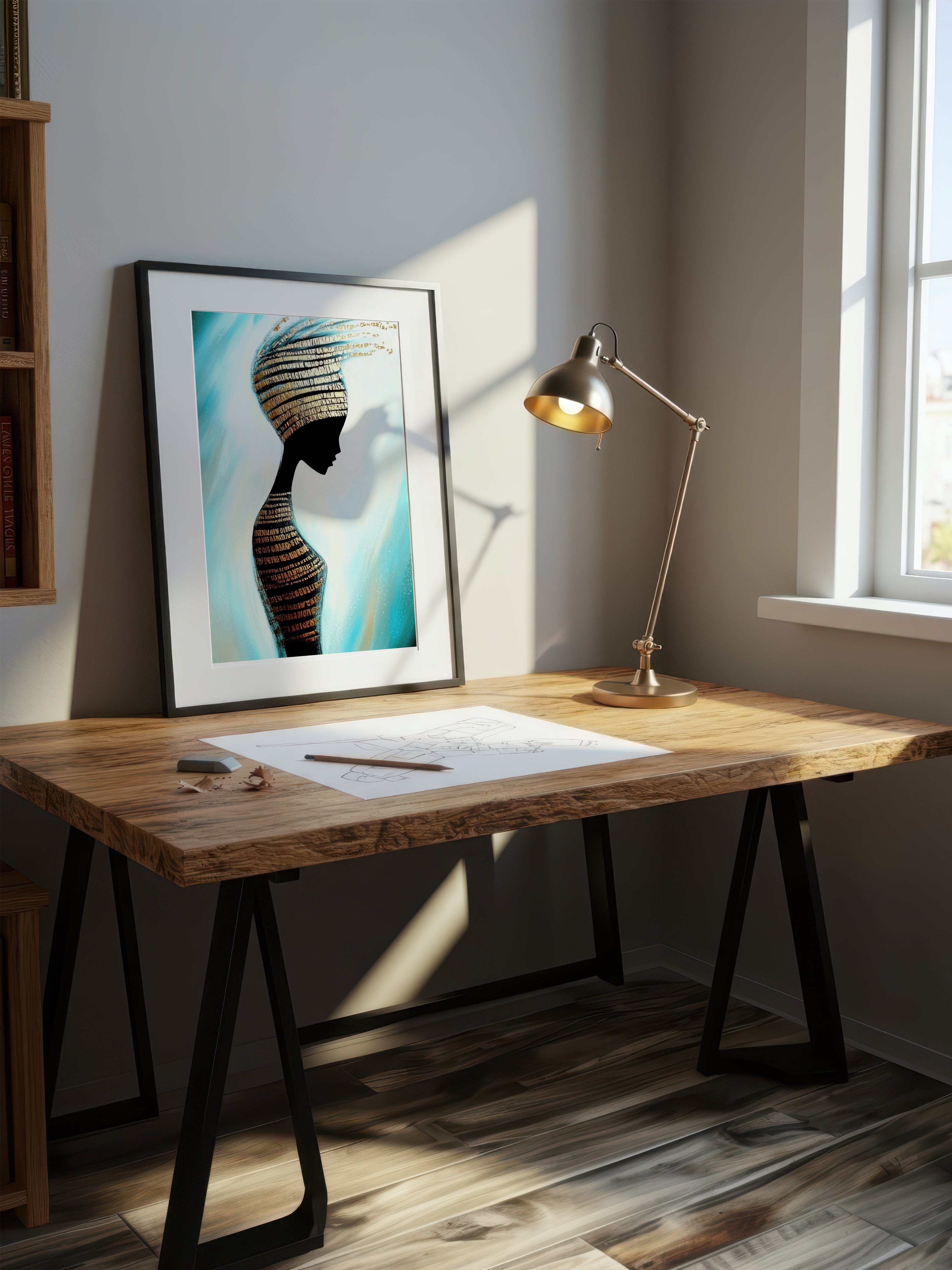 Scripted Soul – Surreal Gold Text Silhouette Wall Art 473
