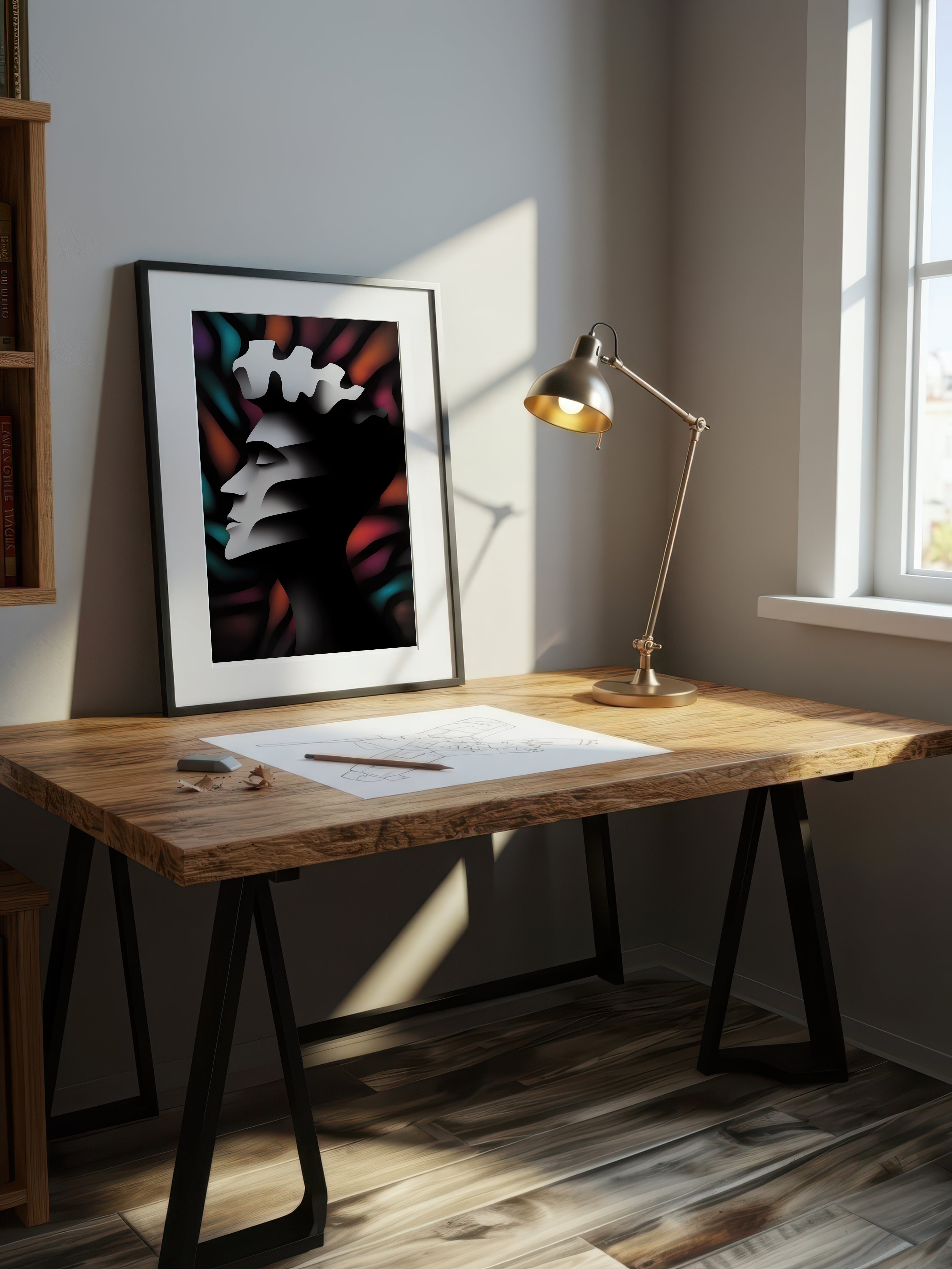 Lumina – Surreal Monochromatic Portrait Wall Art 505
