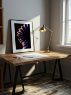 Prism Pulse – Surreal Purple Orange Portrait Wall Art 523