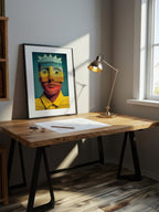 Banded Face – Surreal Craft Textile Portrait Wall Art 456