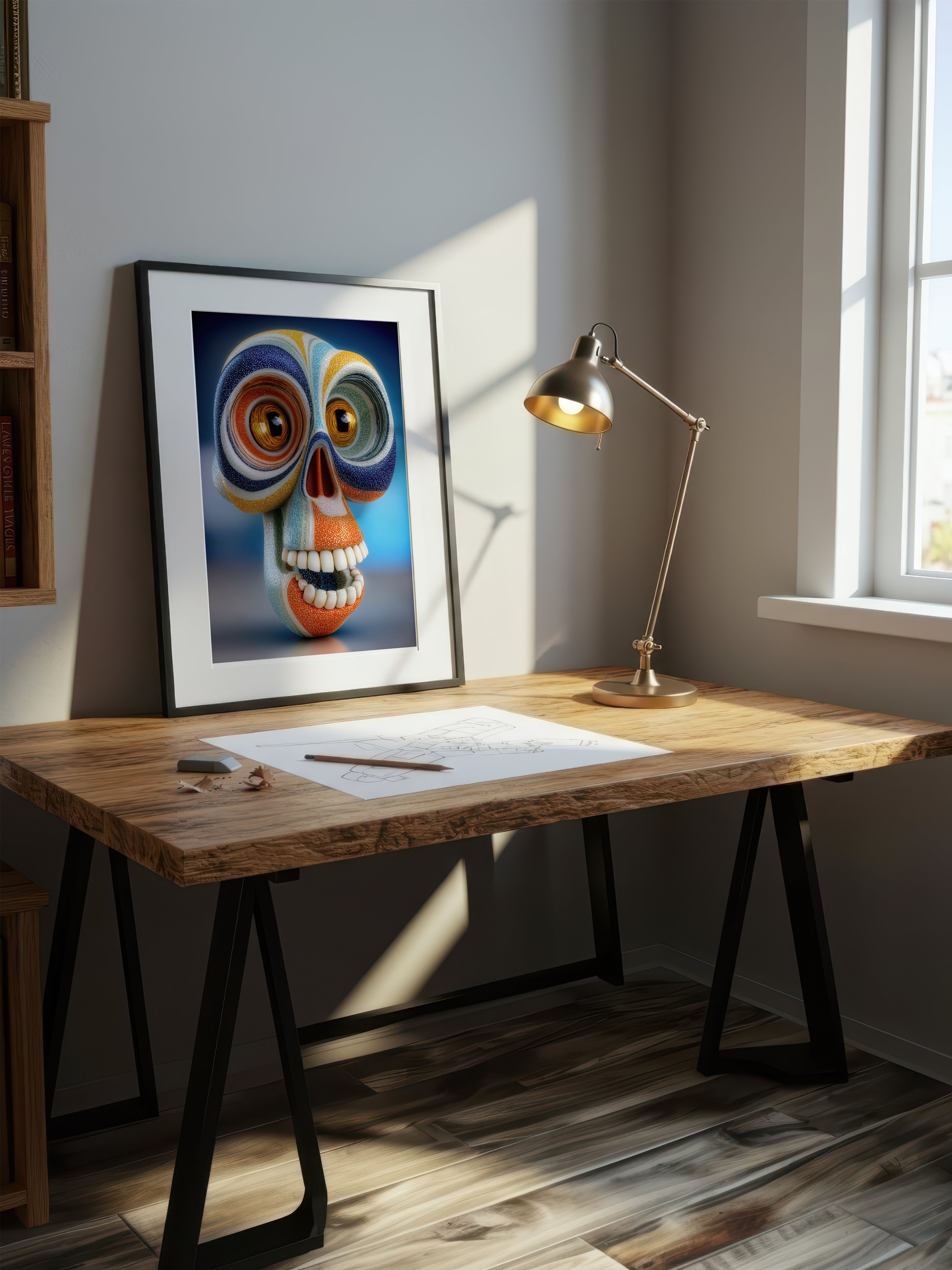 Spiral Skull – Surreal Ceramic Whimsical Wall Art 409
