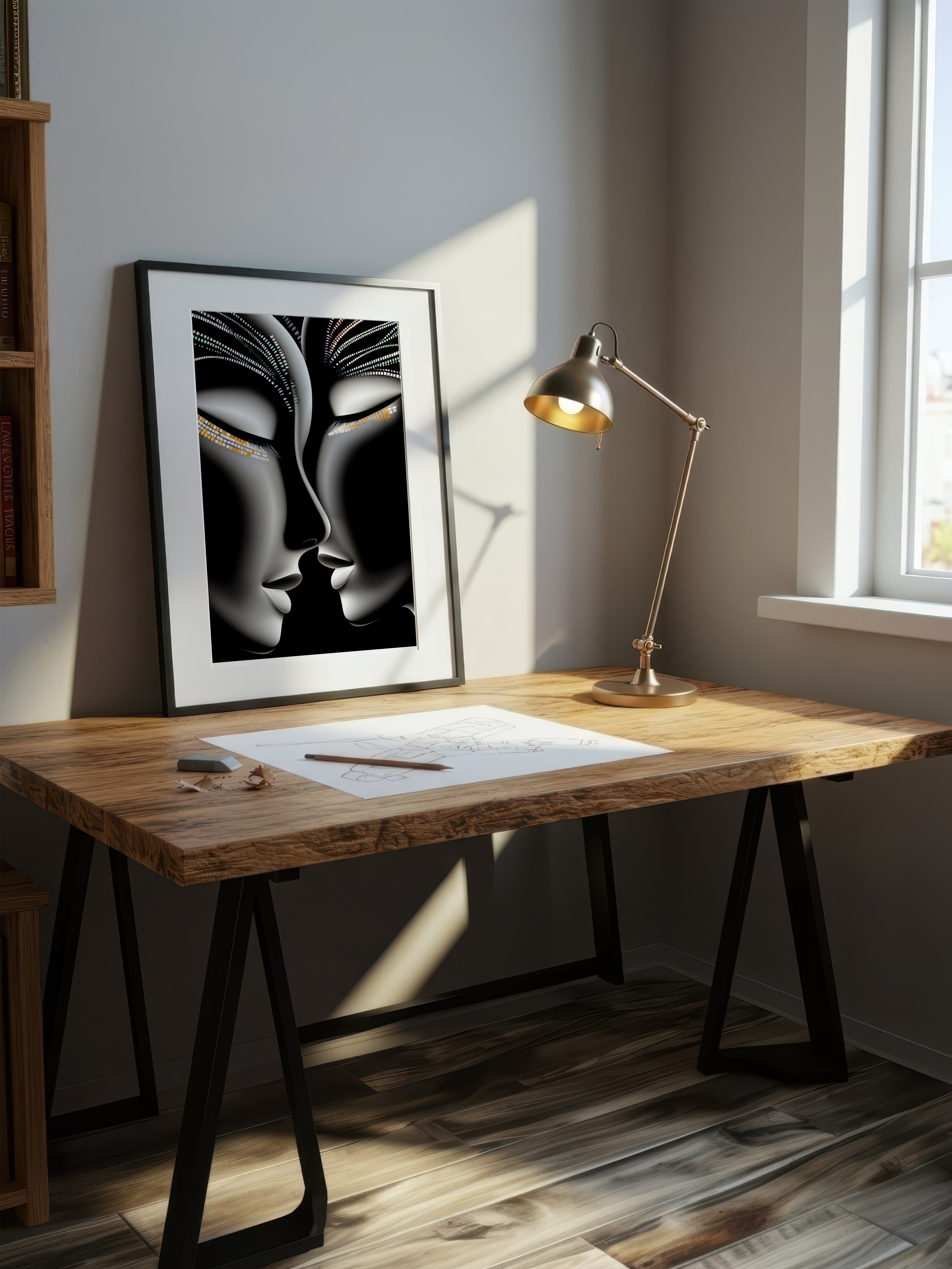 Tacit Intimacy – Surreal Dual Portrait Wall Art 524