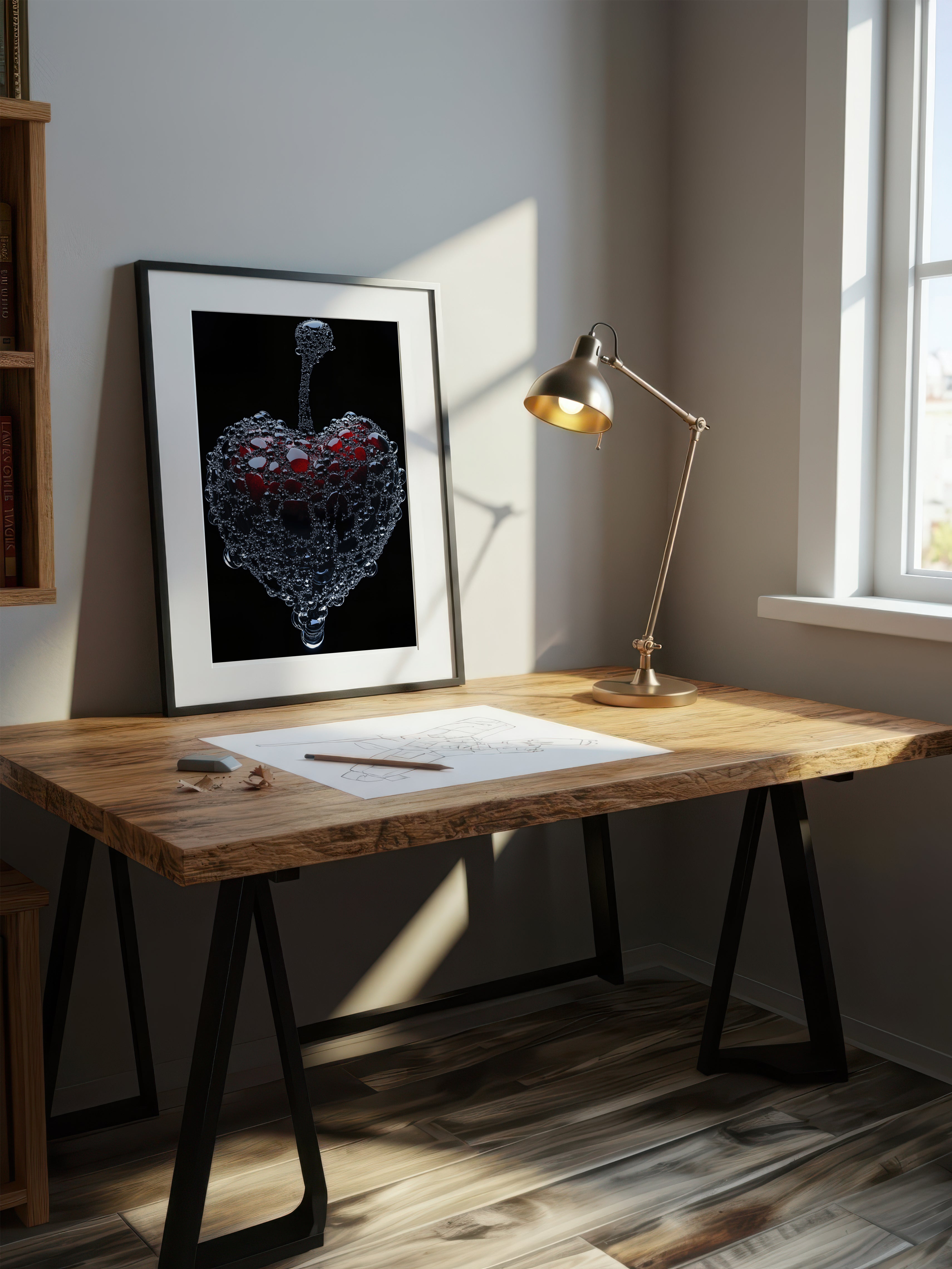 Liquid Heart – Surreal Dark Organic Abstract Wall Art 285