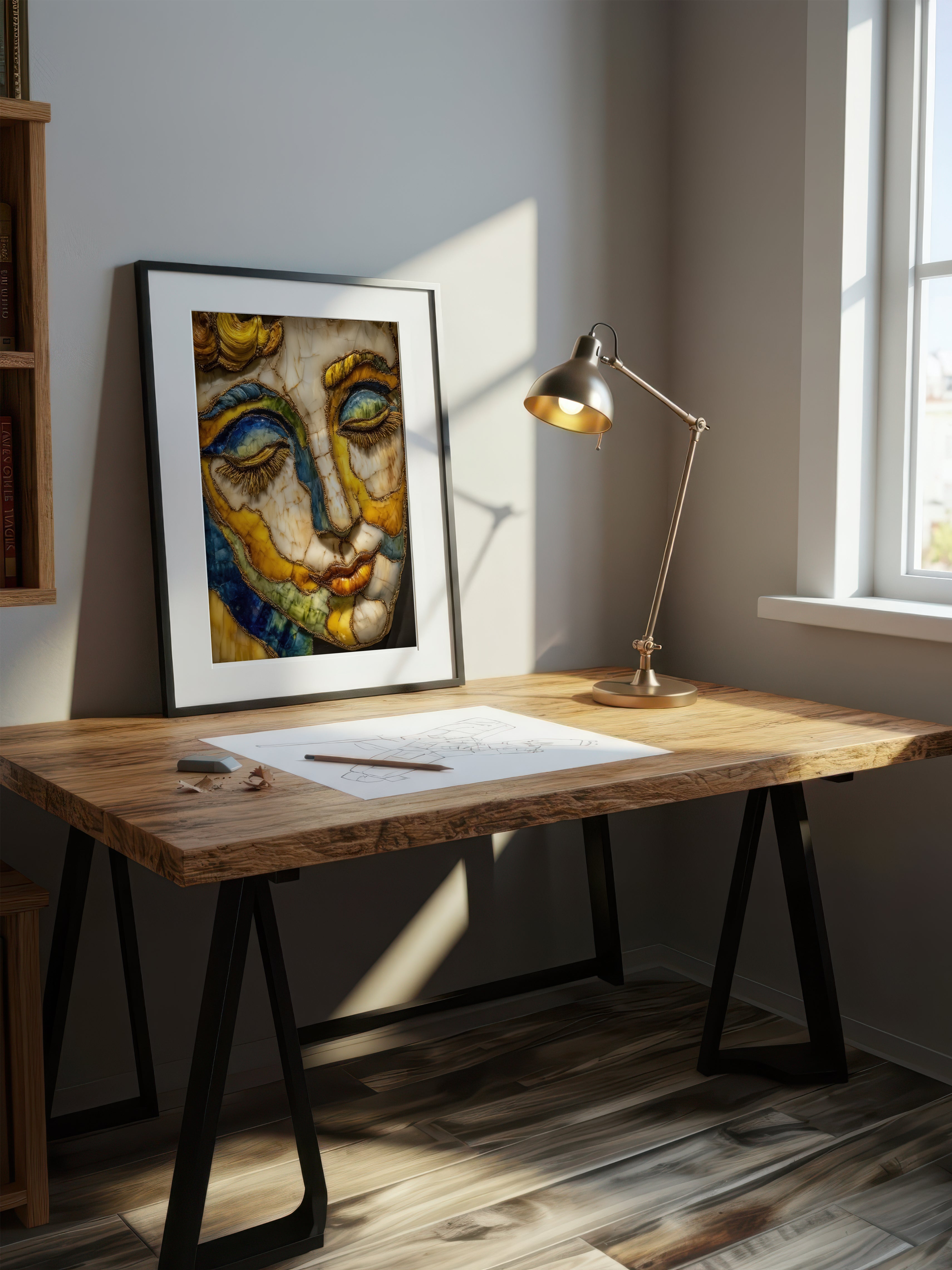 Gilded Slumber – Surreal Opulent Portrait Wall Art 550