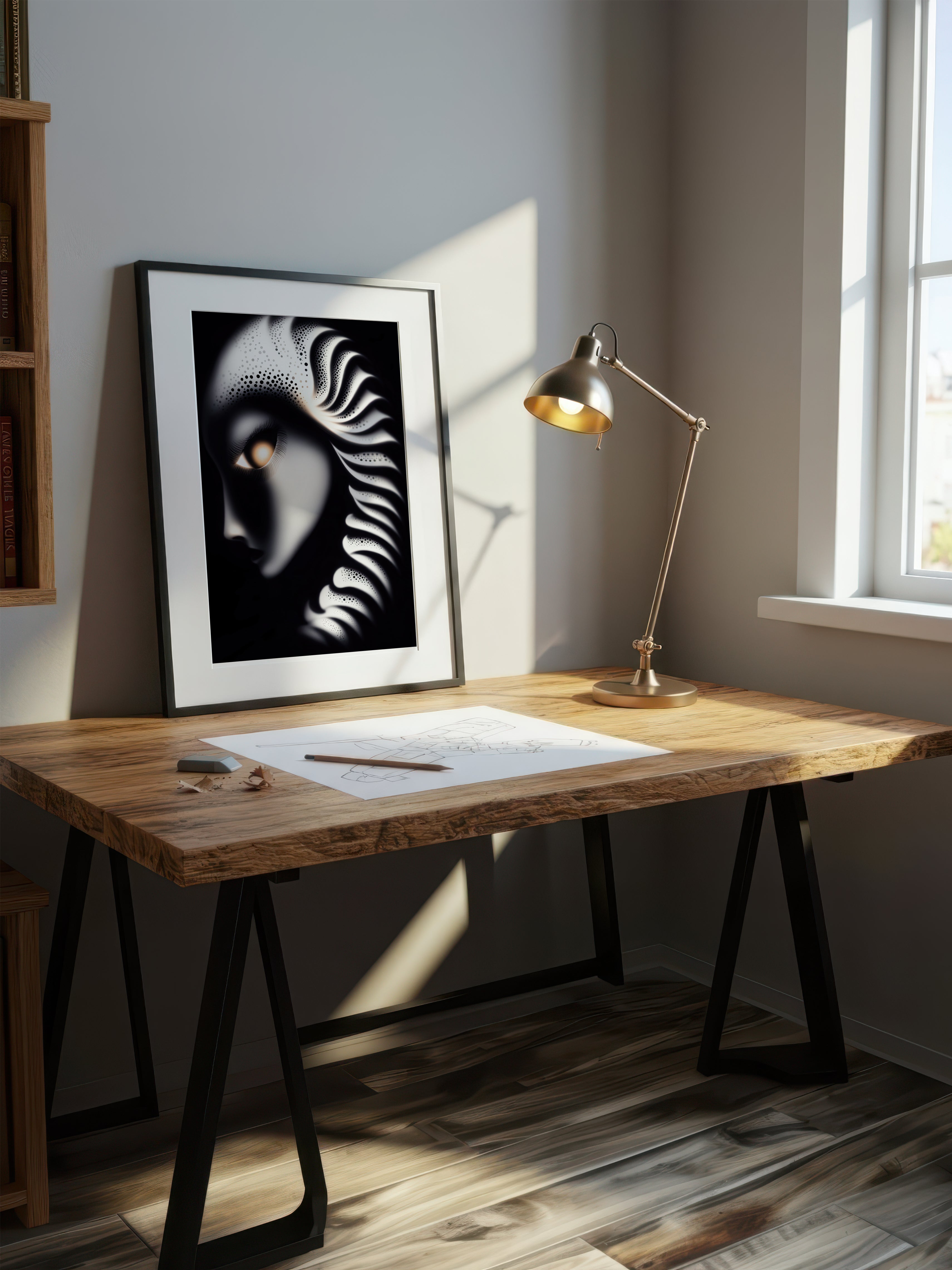 Amber Gaze – Surreal Contemporary Portrait Wall Art 510