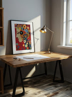 Petals in Pieces – Surreal Floral Mosaic Portrait Wall Art 479