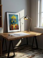 Block Head – Surreal Cubist Craft Portrait Wall Art 457