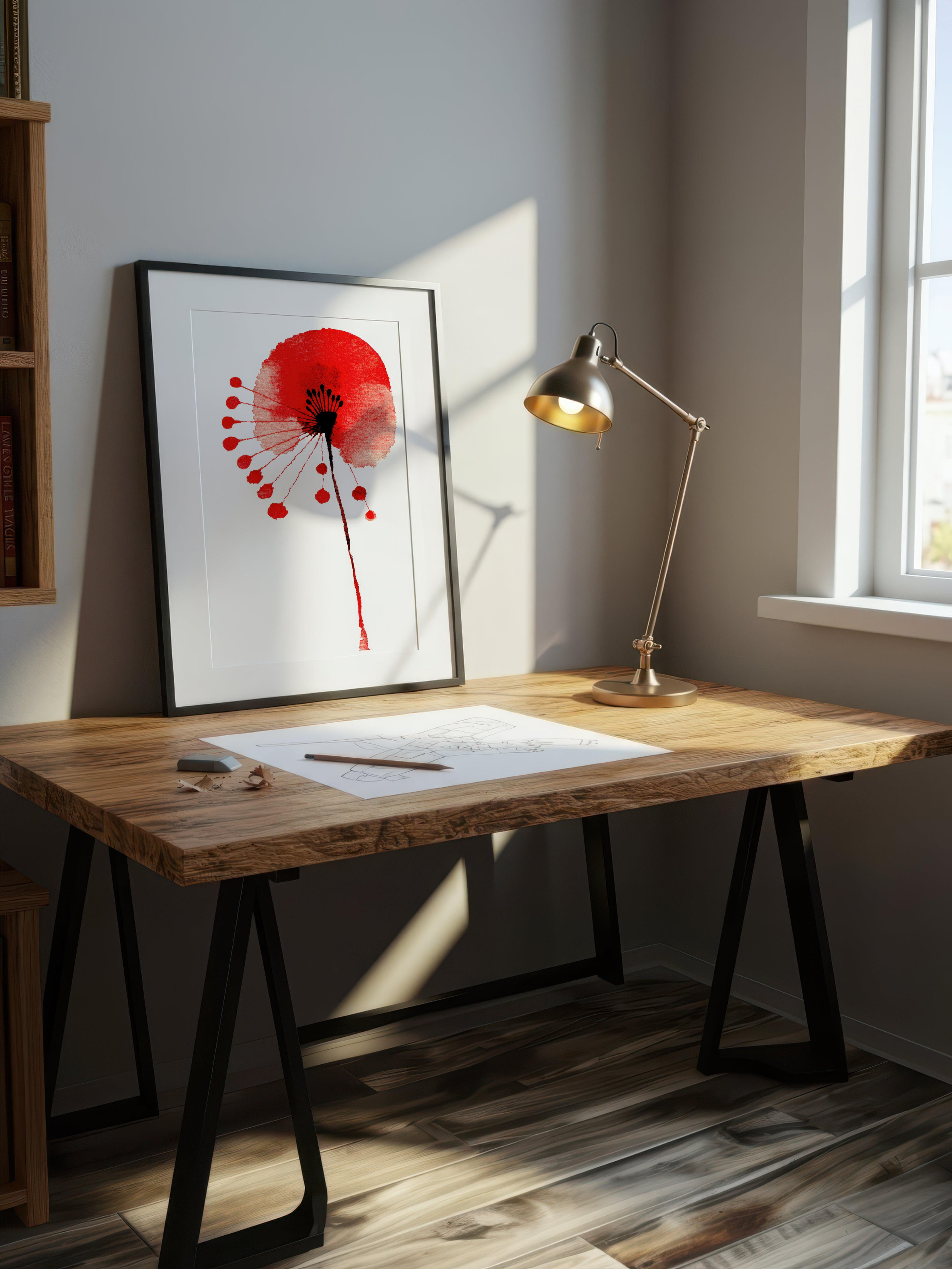 Red Poppy – Surreal Botanical Graphic Wall Art 477