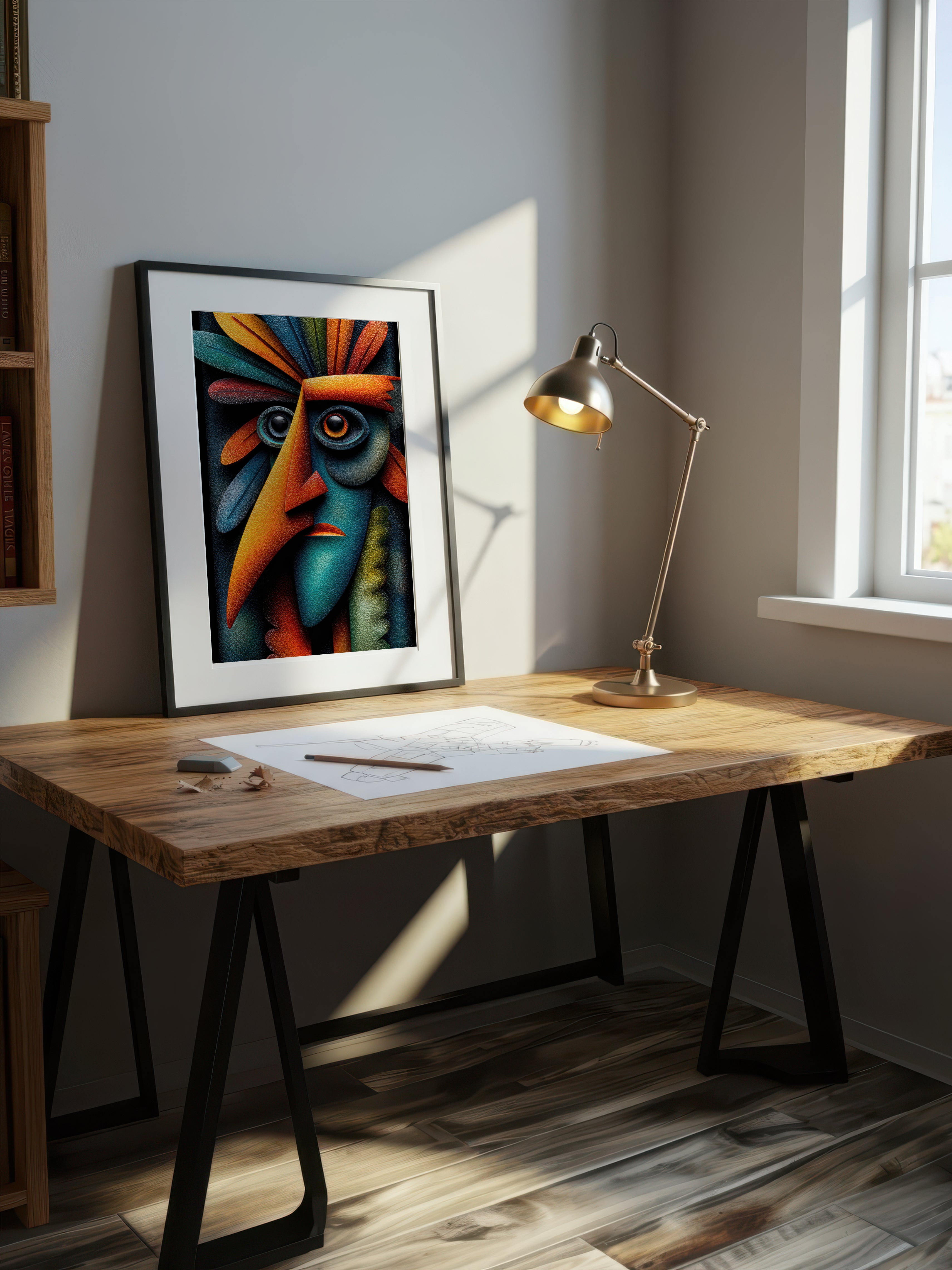 Prismatic Persona – Surreal Vibrant Relief Portrait Wall Art 463