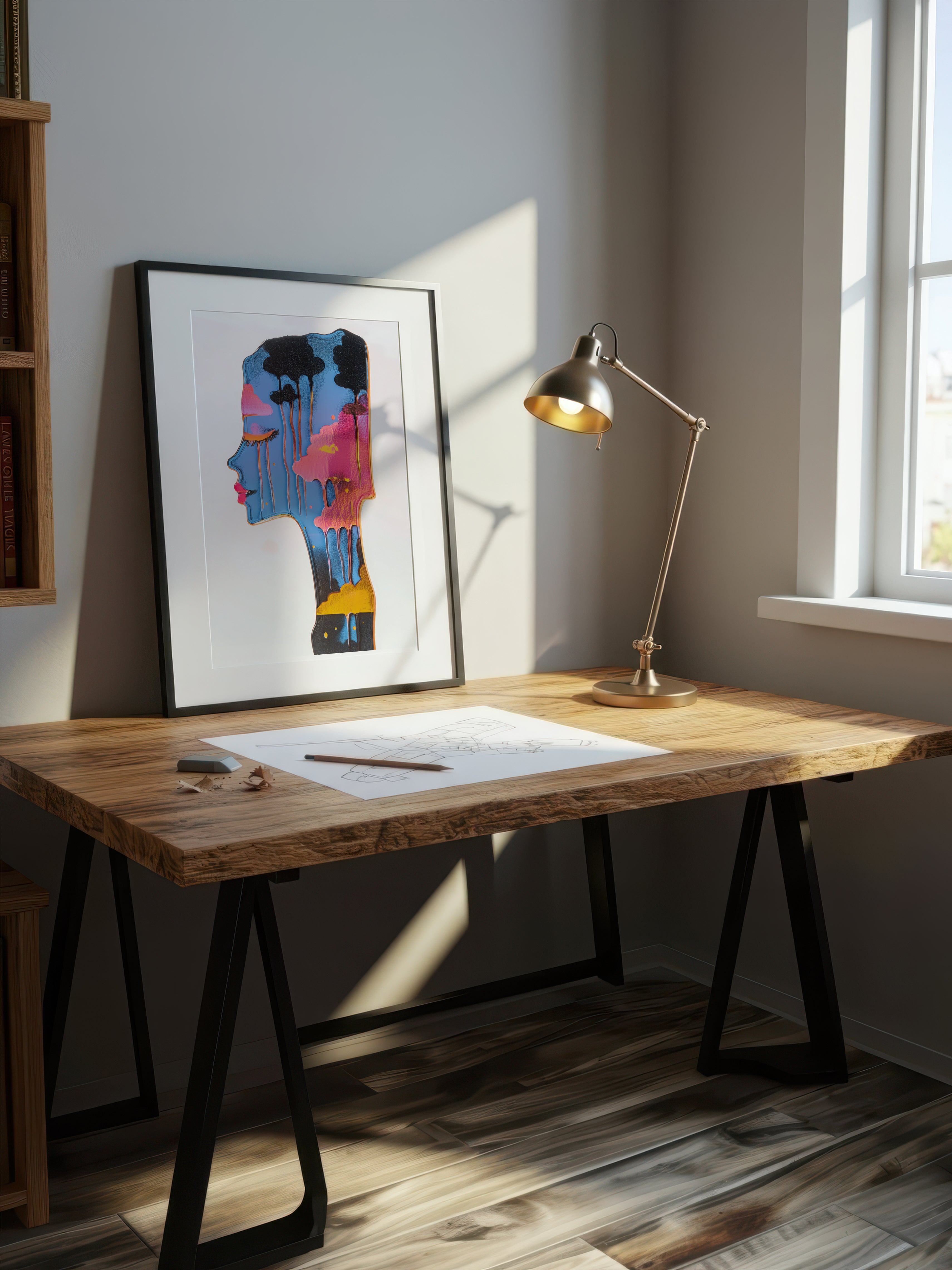 Liquid Skyline – Surreal Vibrant Profile Wall Art 562
