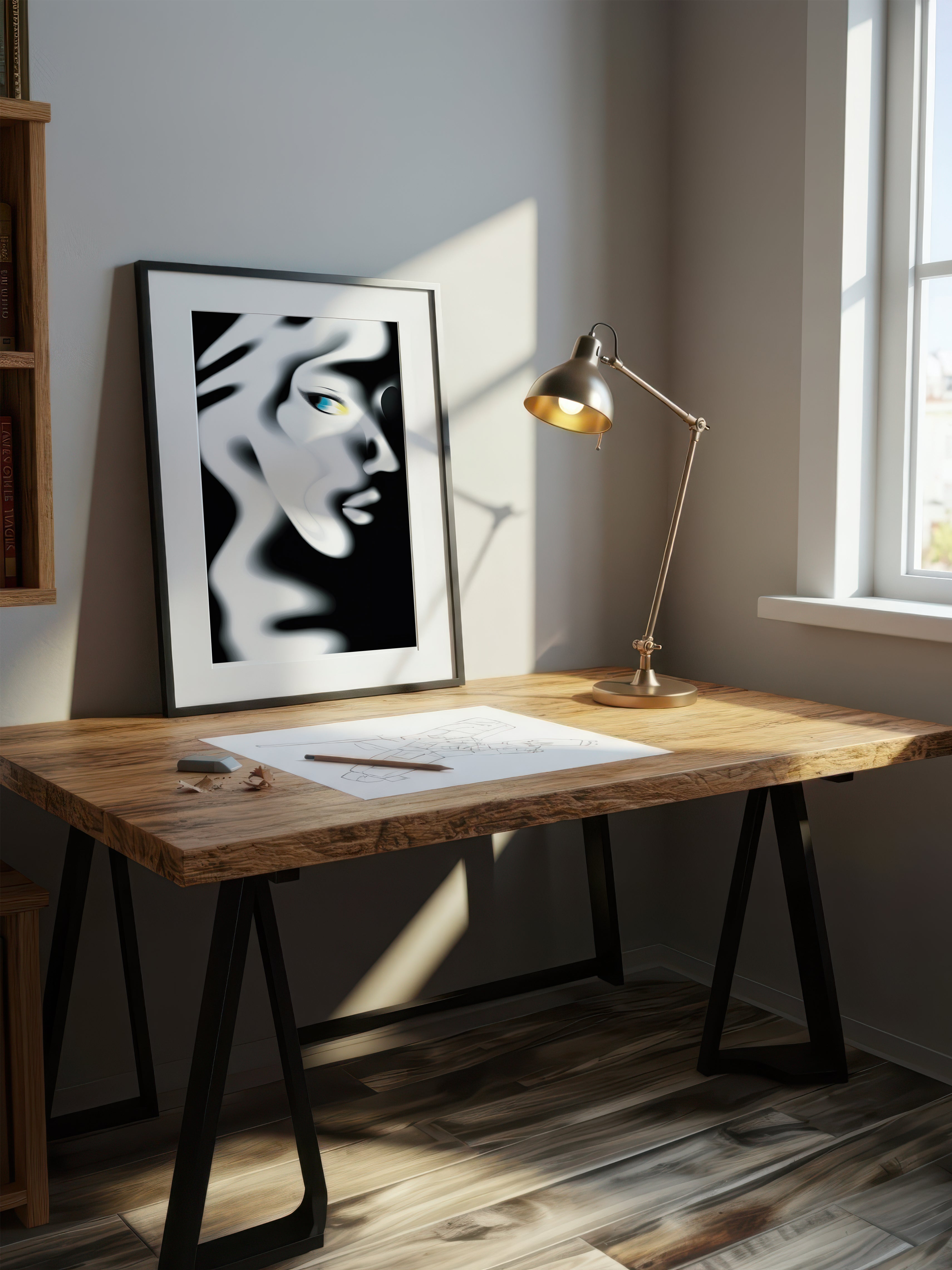 Urban Romance – Surreal Black White City Wall Art 514