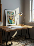 Jeweled Sentinel – Surreal Mosaic Portrait Wall Art 553