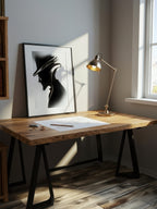 Noir Elegance – Surreal Futuristic Gentleman Wall Art 516