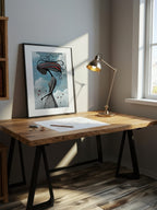 Crimson Breeze – Surreal Folk Floral Figure Wall Art 597
