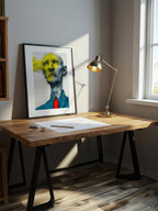 Yellow Splash – Surreal Expressive Line Portrait Wall Art 426