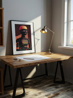 Synthetic Stillness – Surreal Graphic Neon Profile Wall Art 598