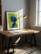 Blue Elder – Surreal Urban Line Art Portrait Wall Art 427