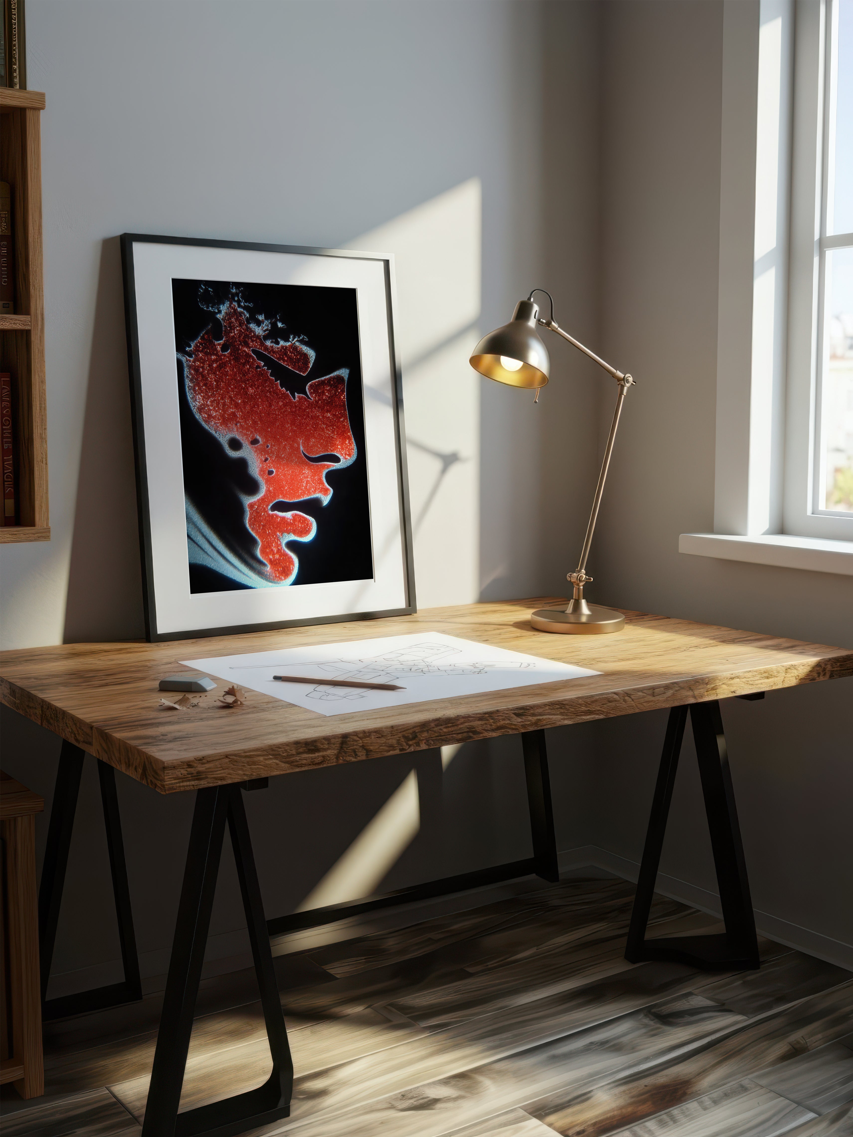 Cinnabar Flow – Surreal Abstract Crimson Wall Art 560