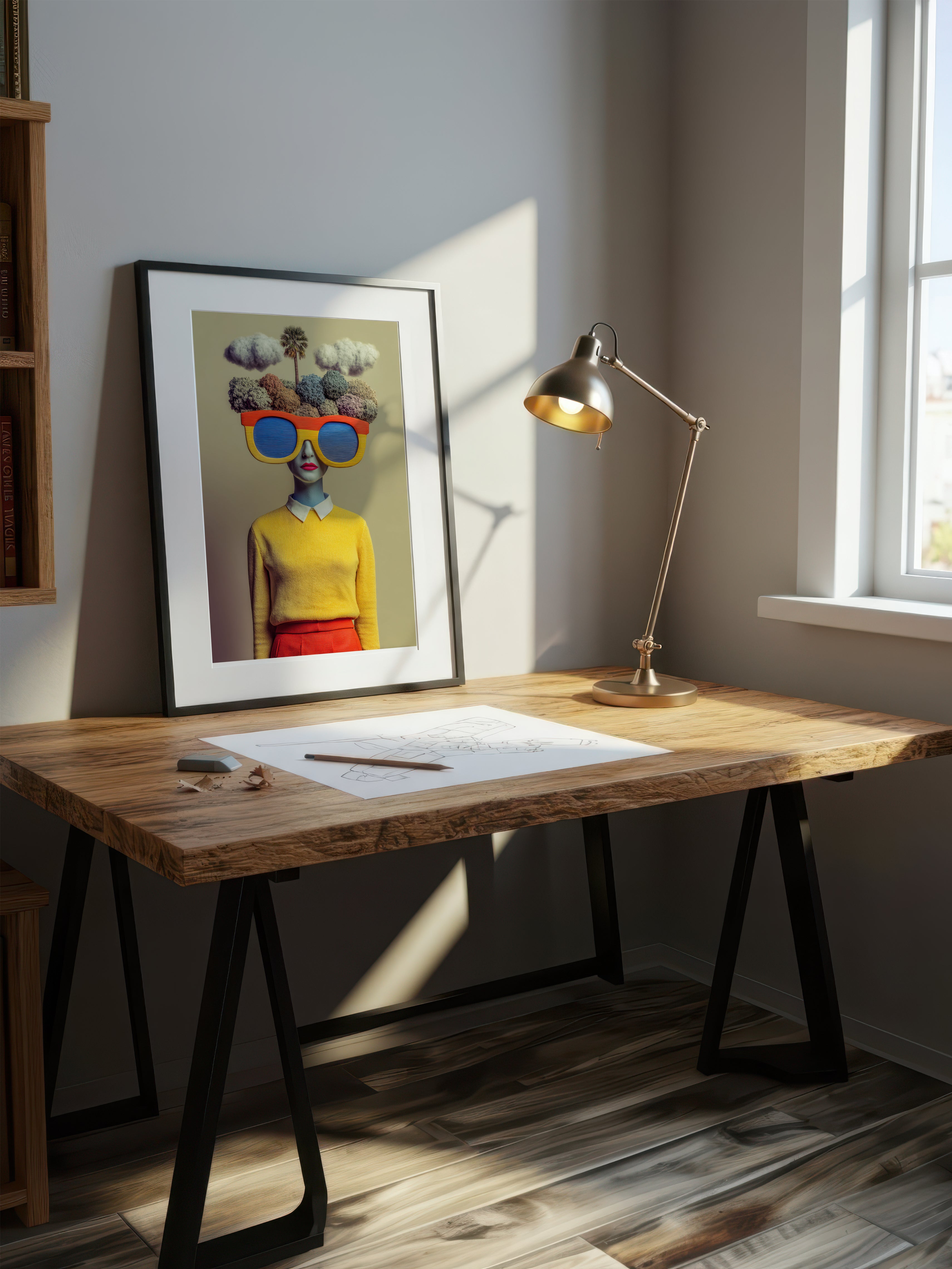 Garden Vision – Surreal Retro Botanical Portrait Wall Art 432
