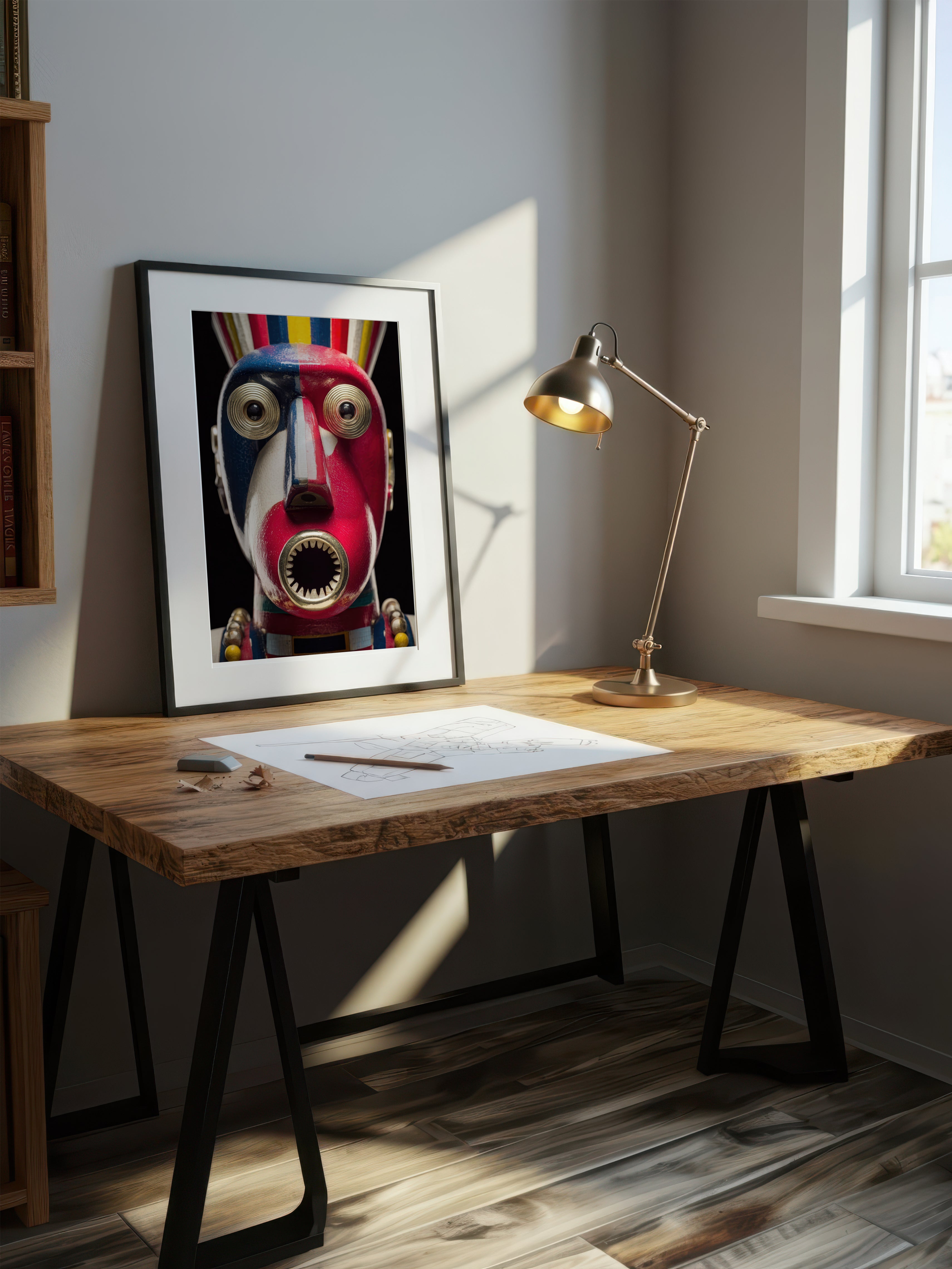 Painted Totem – Surreal Folk Craft Totem Wall Art 442