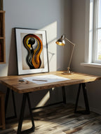 Golden Rhythm – Surreal Abstract Graphic Silhouette Wall Art 474