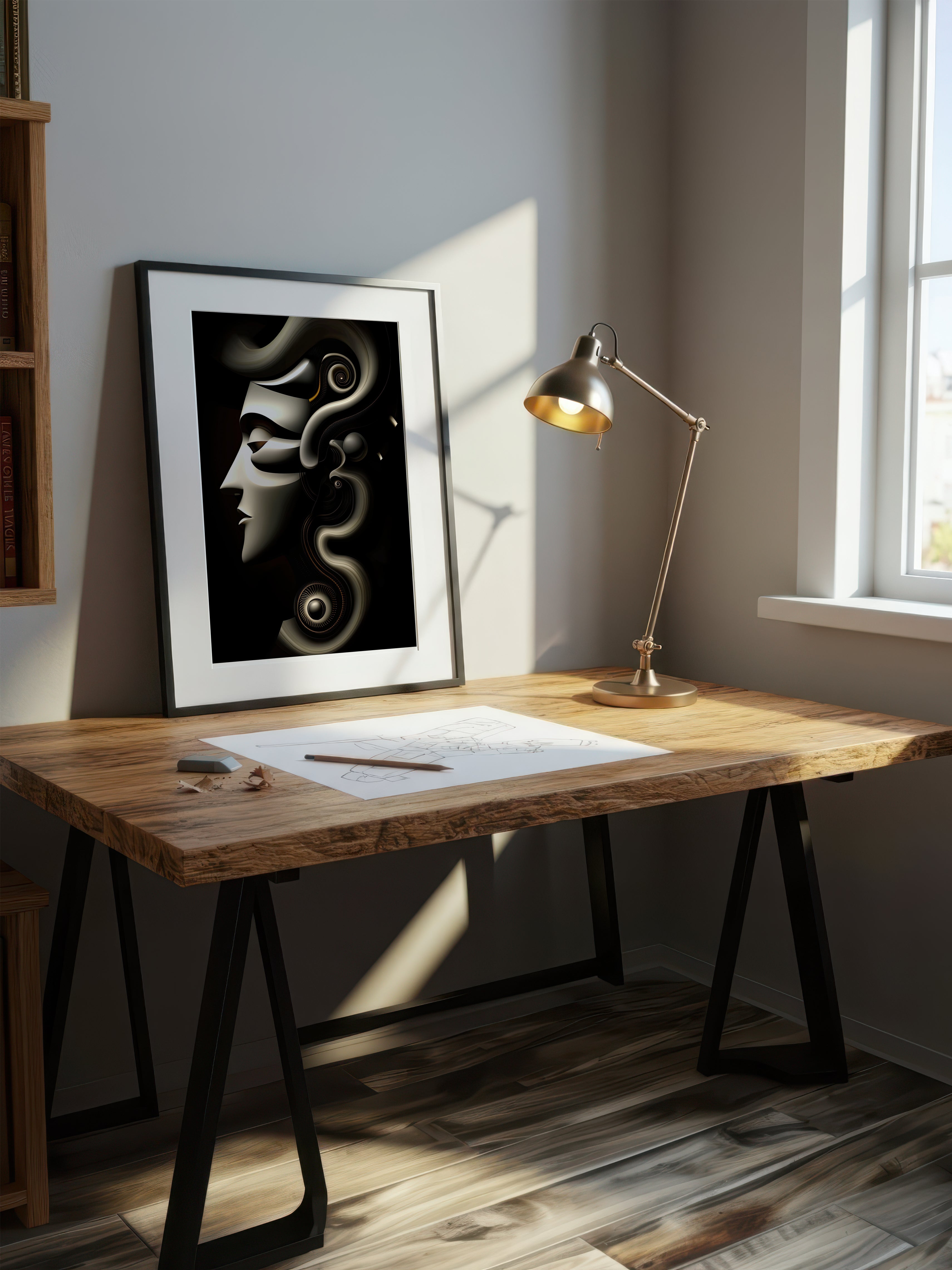 Mechanical Muse – Surreal Sculptural Portrait Wall Art 531