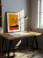 Heat Over the City – Surreal Graphic Cityscape Wall Art 435