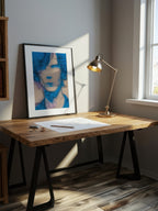 Minimalist Blue Portrait – Surreal Minimalist Wall Art 492