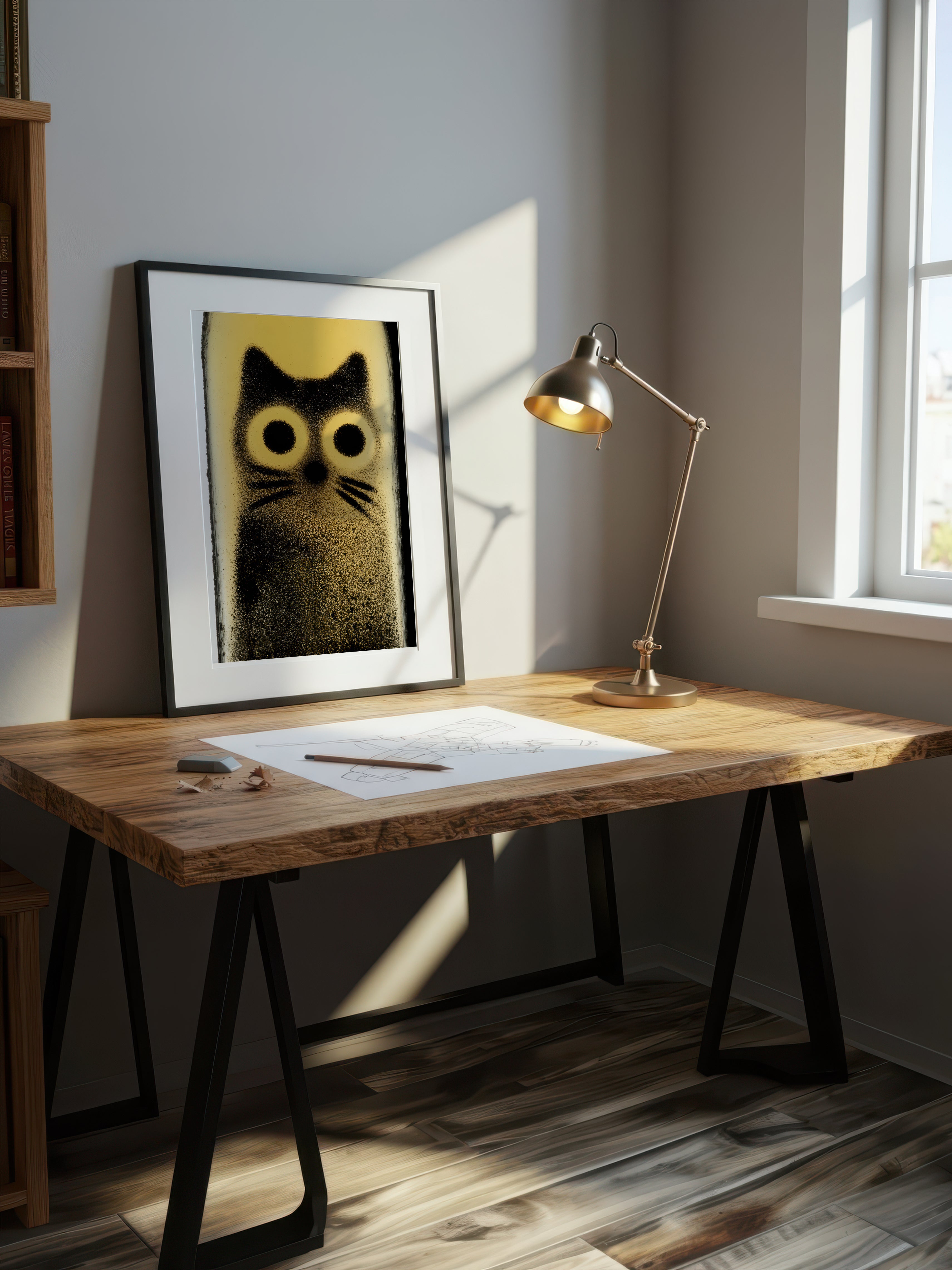 Bottle Cat – Surreal Whimsical Cat Bottle Wall Art 450